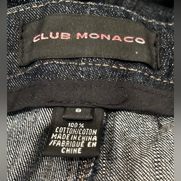 NWOT Vintage CLUB MONACO Women's Blue Dark Wash Wide Leg Cargo Crop Jeans Sz 8 - Picture 12 of 12